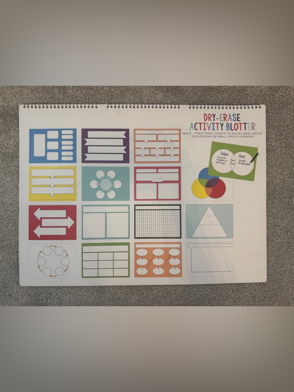 Dry-Erase Activity Blotter - Multi-Color Grid & Shape Templates